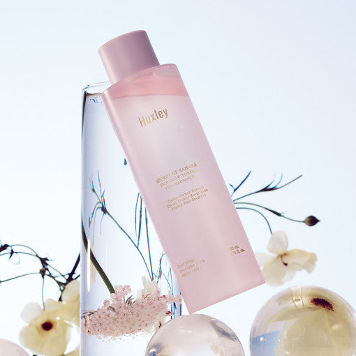 Huxley skincare bottle on a white background AgelessBeauty3000.com Huxley | Skin Glow Toner Vita Radiance