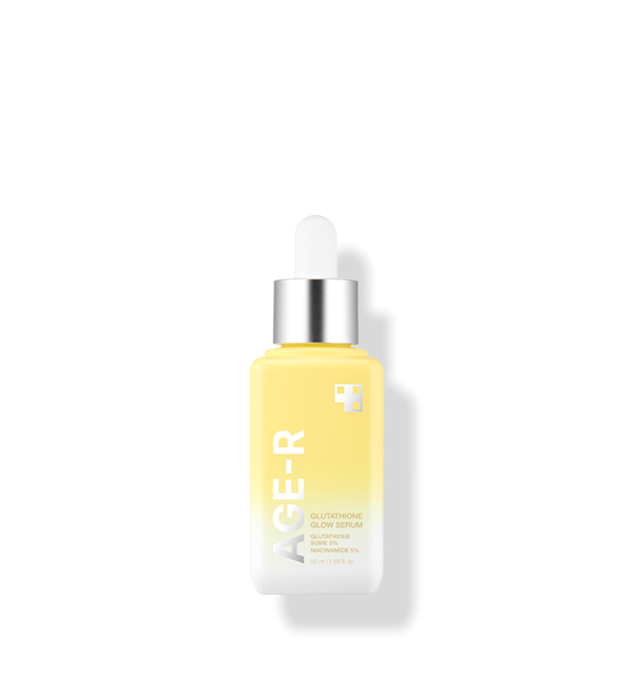 AgekessBeauty3000.com medicube | AGE-R Glutathione Glow Serum Yellow skincare serum bottle with silver cap on a white background