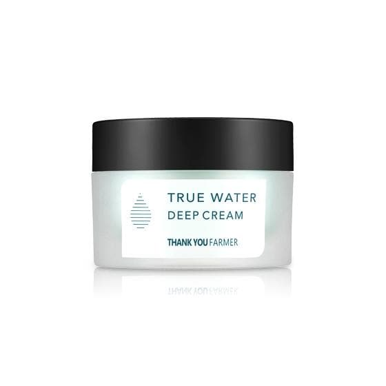 Jar of True Water Deep Cream by Thank You Farmer on a white background  AgelessBeauty3000.com  THANK YOU FARMER  |  True Water Deep Cream