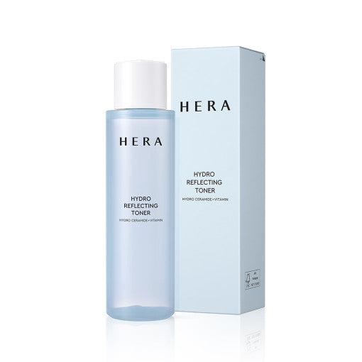 HERA Hydro Reflecting Toner bottle and packaging on a white background  AgelessBeauty3000.com  HERA  |  HYDRO REFLECTING TONER