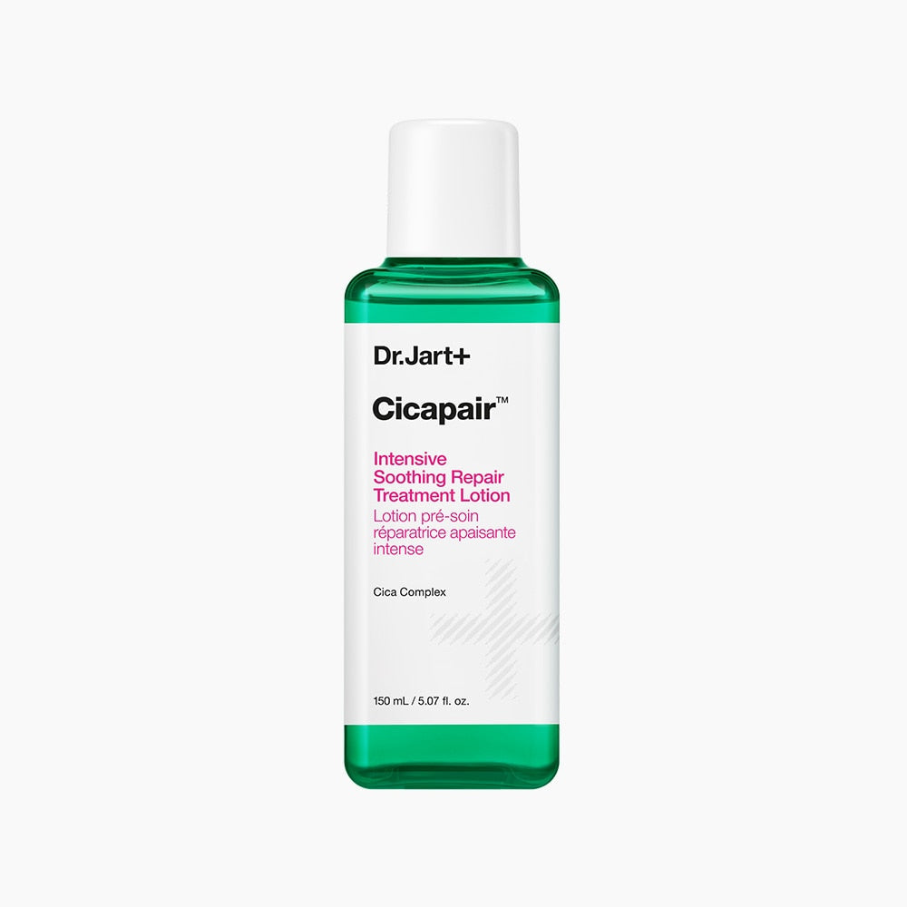 Dr. Jart+ Cicapair Intensive Soothing Repair Treatment Lotion bottle on a white background  AgelessBeauty3000.com Dr. Jart+  |   Cicapair Intensive Soothing Repair Treatment Lotion
