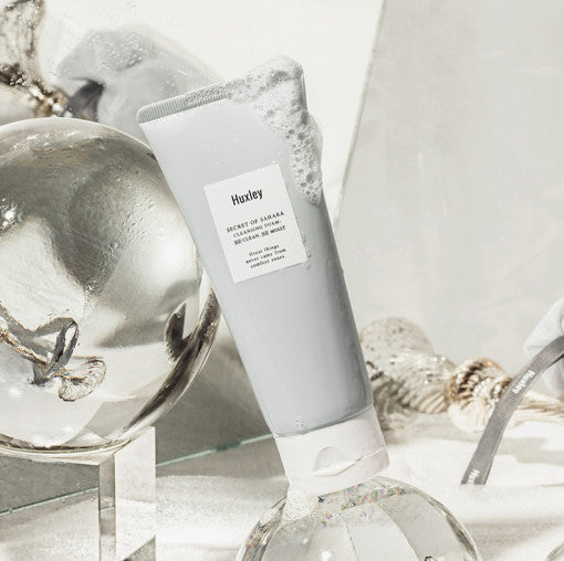 Huxley skincare product on a white background  AgelessBeautgy3000.com  Huxley | Cleansing Foam Deep Clean Deep Moist