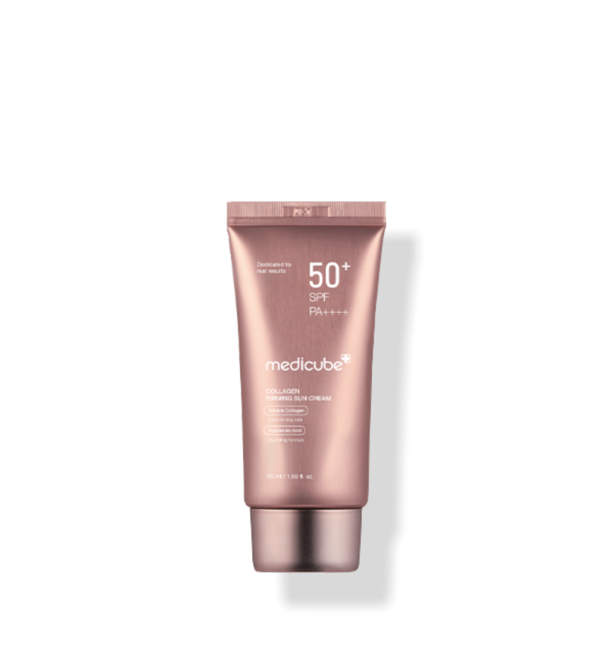 AgelessBeauty3000.com  medicube | Collagen Firming Sun Cream  Medicube sunscreen tube on a white background