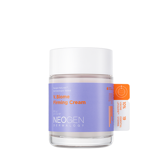 Neogen Dermalogy V Biome Firming Cream jar on a white background  AgelessBeauty3000.com  NEOGEN Dermalogy  |  V.Biome Firming Cream