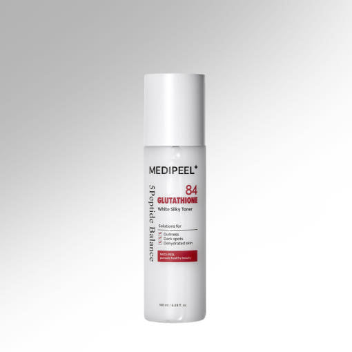 
AgelessBeauty3000.com  MEDIPEEL | Bio Intense Glutathione White Silky Toner  Medipeel skincare bottle on a gray background