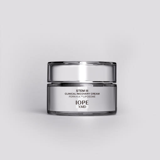 IOPE XMD skincare cream jar on a light gray background  AgelessBeauty3000.com  IOPE  |  XMD STEM III Clinical Recovery Cream