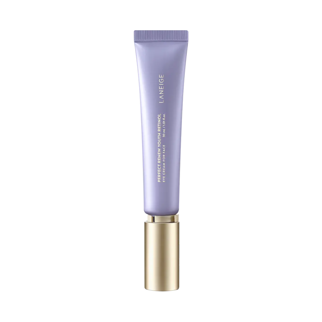 AgelessBeauty3000.com  LANEIGE | Perfect Renew Youth Retinol Pro  Skincare tube with purple cap and gold base on a white background